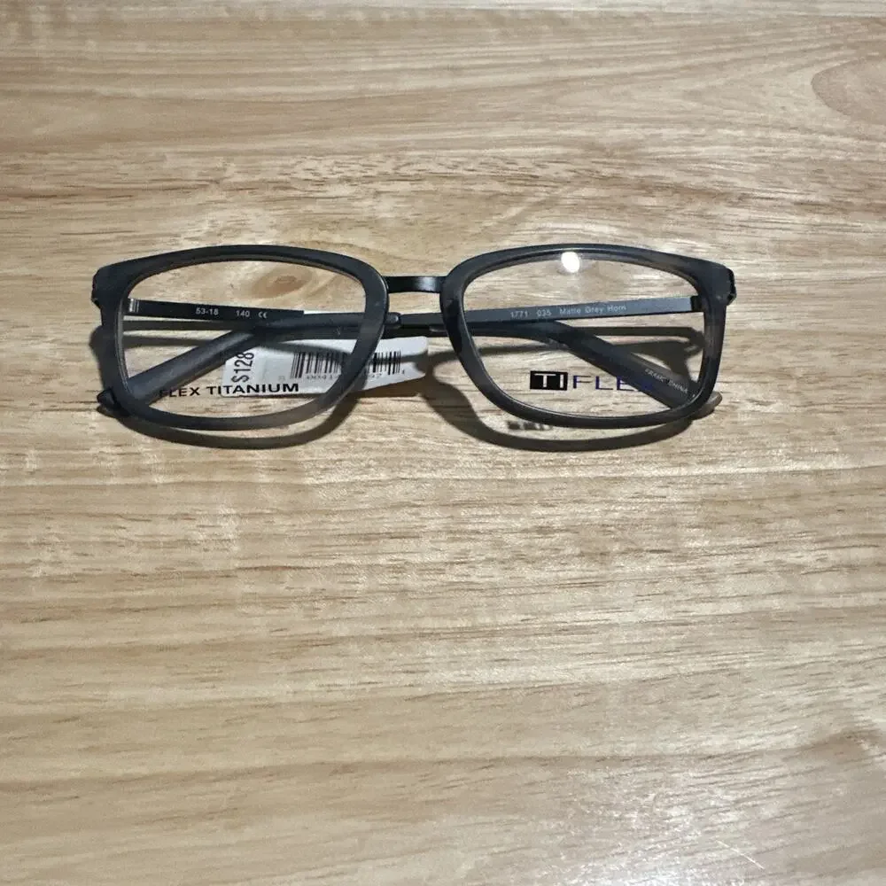 NEW TIFLEX 1771 EYEGLASS FRAME TITANIUM 53-18-140 RECTANGULAR 035 FULL-RIM MENS